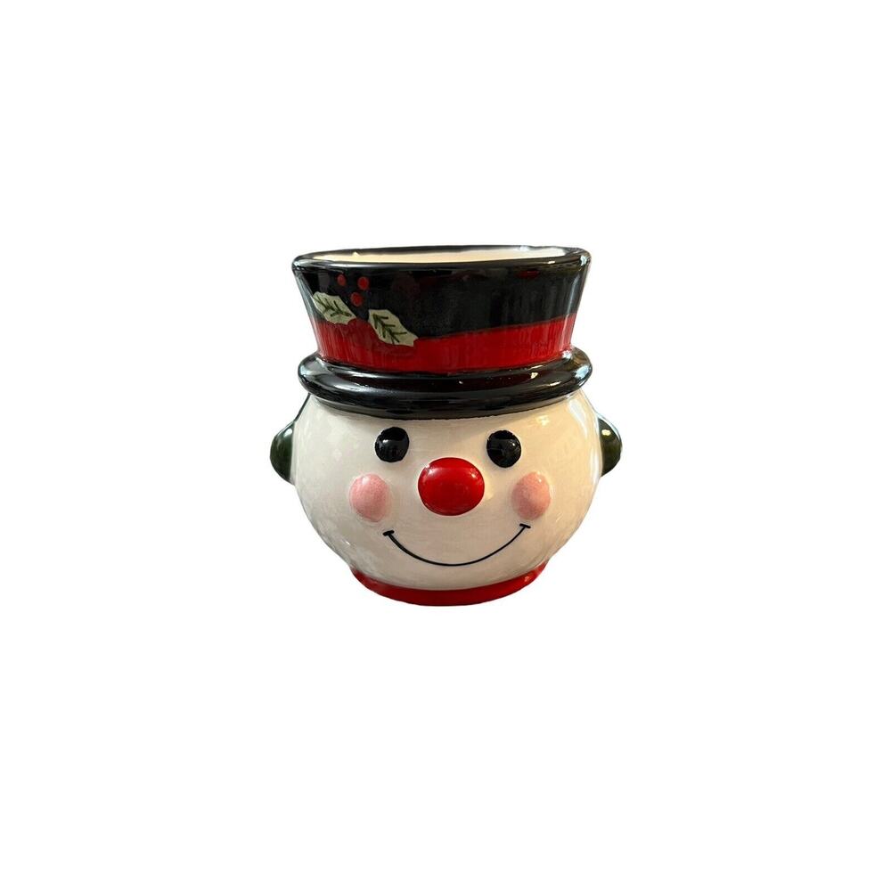 Vintage Hallmark Cards Ambassador Snowman Candle Holder Christmas Holiday Decor